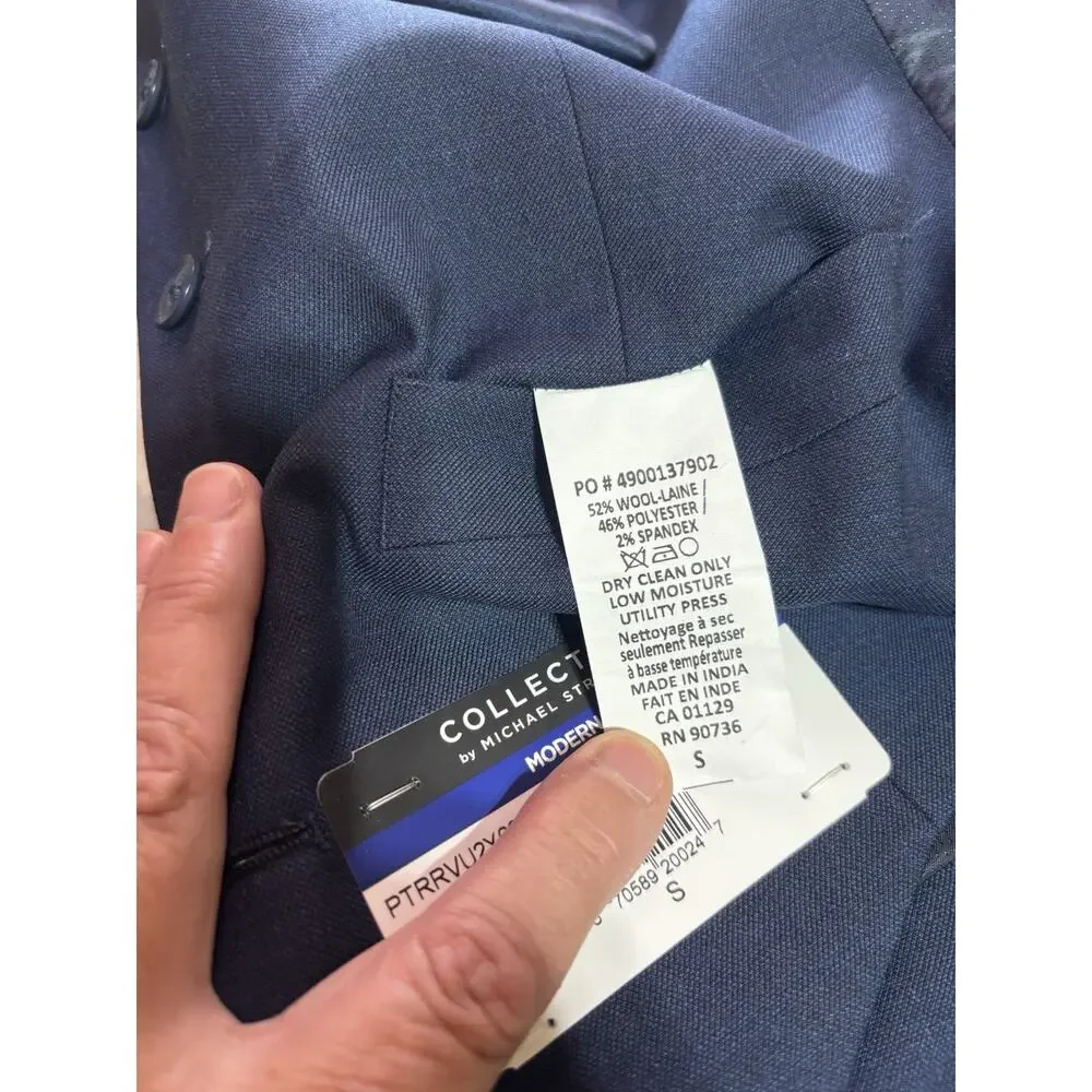 Michael Strahan Collection Men’s Dress Vest Navy Blue Size S NWT Modern Fit